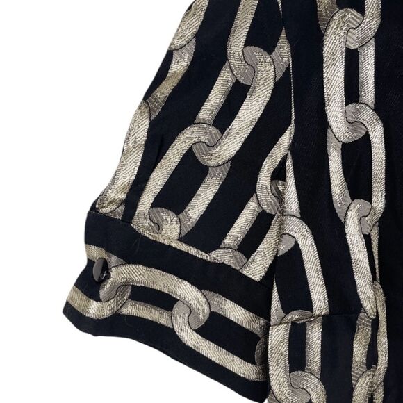 Adam Lippes Adam plus eve Metallic Gold Black Chain Link Dress 6 - Picture 3 of 6